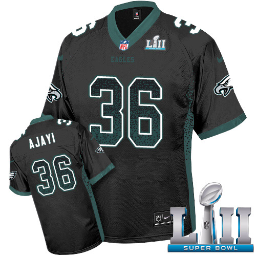 Nike Eagles #36 Jay Ajayi Black Alternate Super Bowl LII Men's Stitched NFL Elite Drift Fashion Jersey